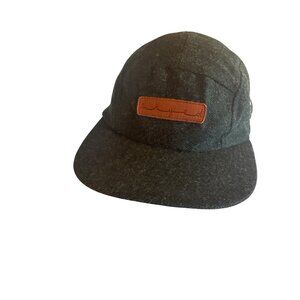 Skyed Black Wool Blend Adjustable Strapback Hat
